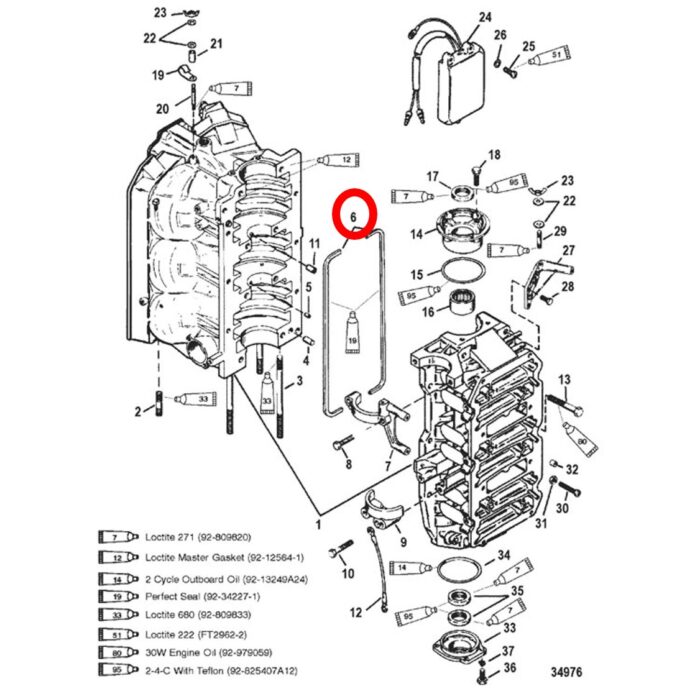 Empacadura Tira Lateral de Carter Mercury 135-225 HP. - Imagen 2