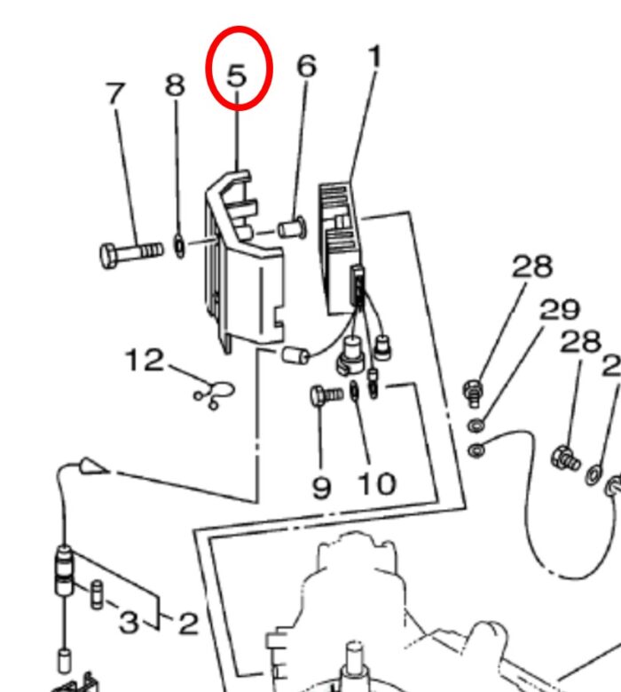 Tapa de Rectificador Yamaha 150-225 HP. - Imagen 2