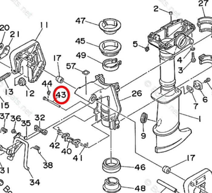 Eje de Seguridad de Bracket Yamaha 3 HP. - Imagen 2