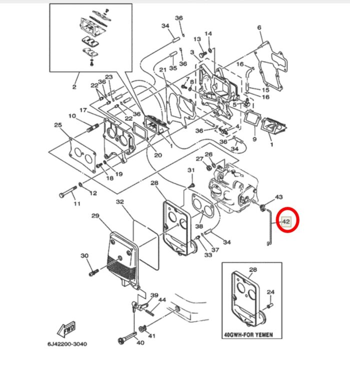 Varilla de Ahogador Yamaha 40G HP. - Imagen 2